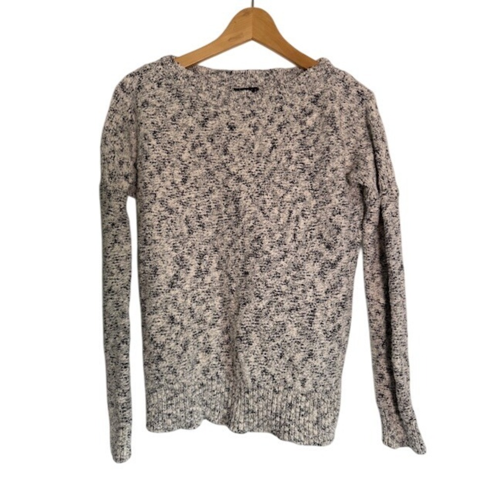 Theory Fretta‎ B Ocean Tweed Sweater Women's Black White Knit Pullover - Size S